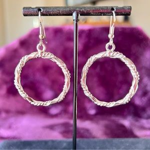 Sterling silver twisted hoop earrings